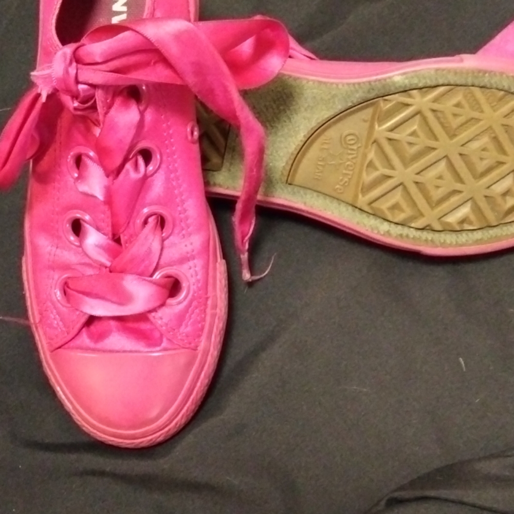 Hot pink converse sneakers